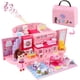 thumbnail image 1 of Juego infantil rosa con casa de muñecas portátil y accesorios., 1 of 7