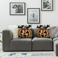 thumbnail image 2 of Heduofu Halloween Pillow Covers Set of 2 Fall Orange Pumpkin Bats Decor Throw Pillows Black White Stripes Autumn Indoor Outdoor Farmhouse Decorative Pillowcases for Couch Bed Sofa 22x22in, 2 of 7