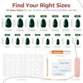 thumbnail image 7 of Modelones Green Press on Nails Almond, Short Almond Fake Nails, Reusable Nail Kit with Nail Glue Adhesive Tabs Mini Nail File, Nails Press Ons 32Pcs 16 Sizes, 7 of 7
