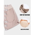 thumbnail image 4 of 7" High Waisted Athletic Shorts for Women Quick Drying Running Gym Workout Shorts with 3 Secure Zip Pockets Dark Khaki XL, 4 of 7