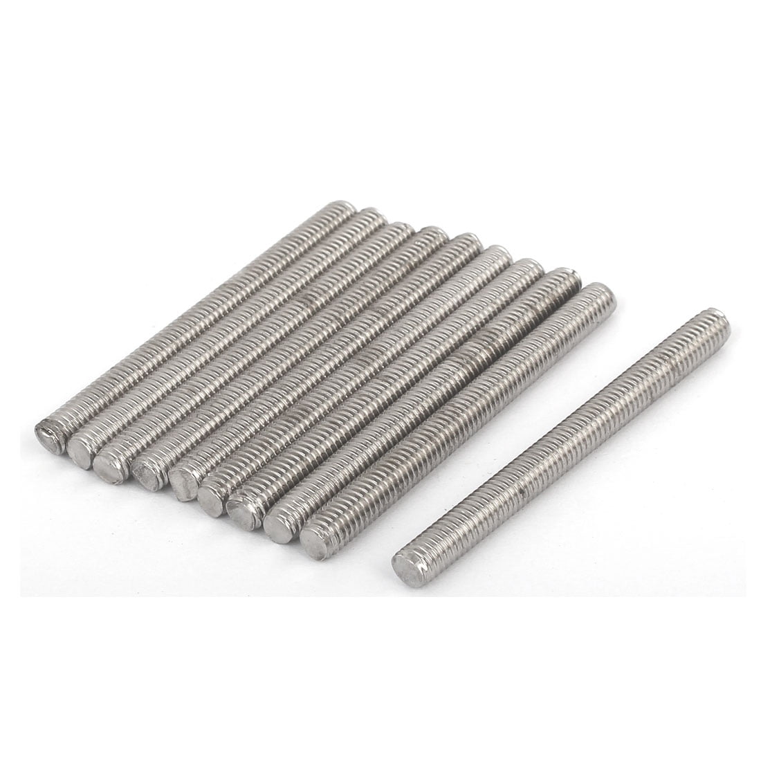 Sourcingmap® M10 x 90 mm 1,5 mm Pas Entièrement en acier inoxydable 304 tiges filetées Barre de boutons 10 pcs