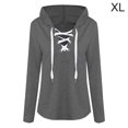 thumbnail image 1 of Sudadera con capucha para mujer Sudadera con capucha y cuello en V Suéter de manga larga con tirantes, XL, Negro Noticed AP000968-07, 1 of 7