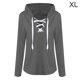 thumbnail image 1 of Sudadera con capucha para mujer Sudadera con capucha y cuello en V Suéter de manga larga con tirantes, XL, Negro AweSitey AP000968-07, 1 of 7