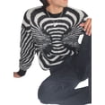 thumbnail image 6 of hirigin Women Fashion Wild Sweater Pattern Print Round Neck Long Sleeve Knitted Tops Autumn Winter Warm Casual Tops Streetwear, 6 of 8