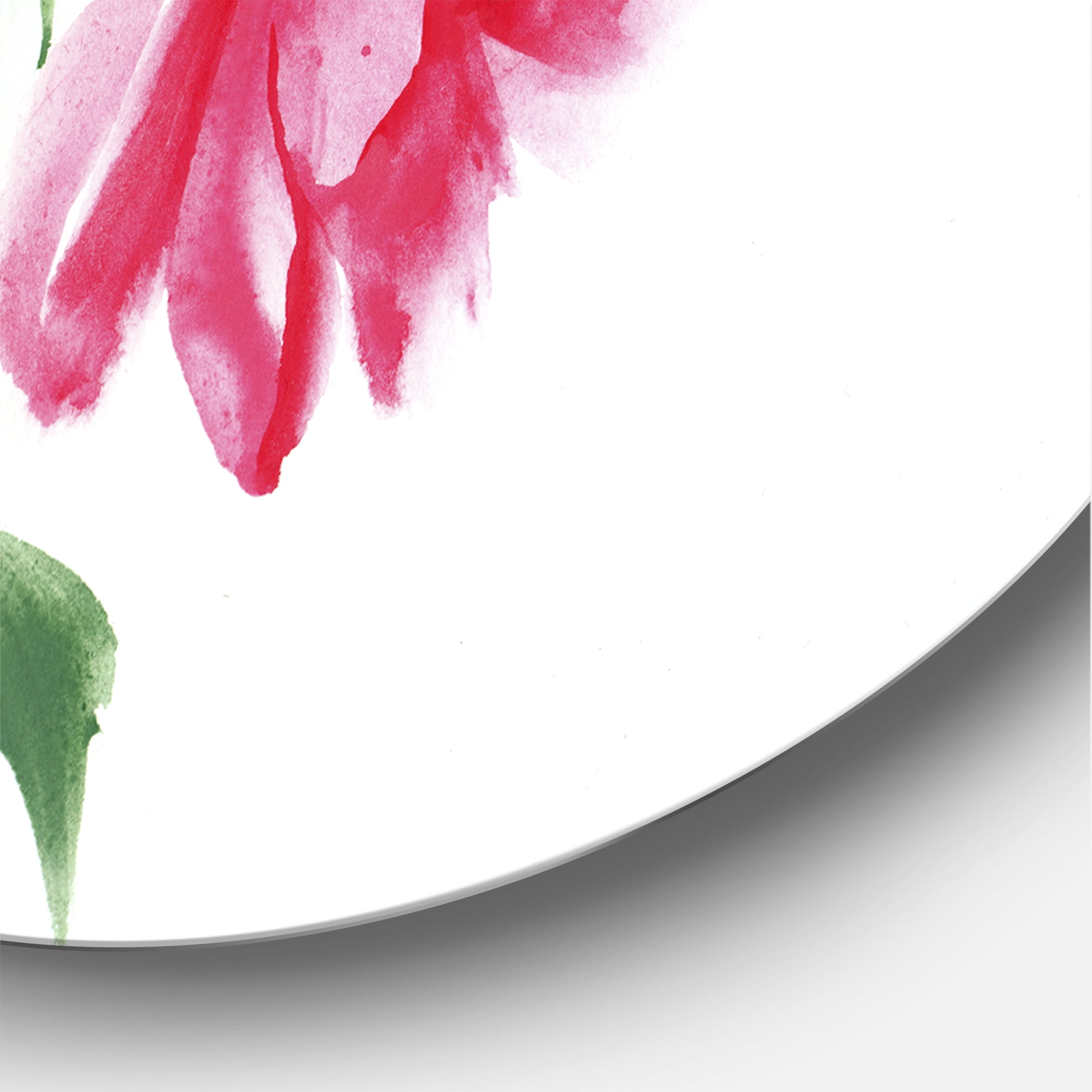 Designart 'Abstract Four Vintage Pink Peonies' Traditional Circle Metal Wall Art 11x11 - Disc of 11