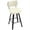 PU Back / White, variant on Swivel Counter Height Bar Stools, Set of 1, 26" Seat Height Upholstered PU Leather Barstools with Rattan Back Wood Legs for Home Kitchen Island, Black