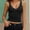 Black, variant on Women's Plunge Tank Tops Deep V Neck Double Lined Going Out Camisoles Slim Fit Trendy Summer Gray S(S)