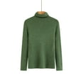 thumbnail image 3 of Lumtrix Women's Long Sleeve Turtleneck Shirts Casual Ribbed Basic Tee Slim Soft Tops 2026 Fall Going Out Clothes Casual Pullover Dark Green M, 3 of 3