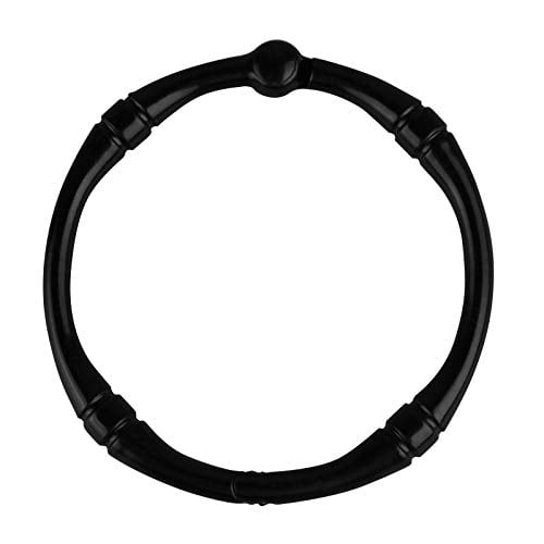 Rustproof Metal Shower Curtain Hooks, 12-Pack Decorative Round Bathroom Rings for Shower Rod, Durable Black Finish