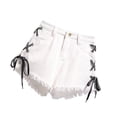 thumbnail image 1 of Sonducket Pantalones cortos de mezclilla para mujer, pantalones cortos sueltos de mezclilla para niña, pantalones ajustados de cintura alta Prendas para la parte inferior del cuerpo Blanco XL Sonducket AP001242-04B, 1 of 1