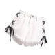 thumbnail image 4 of Pantalones cortos de mezclilla para mujer Pantalones cortos sueltos de Jean para niña Pantalones ajustados de cintura alta, Blanco, M Inevent AP001242-02B, 4 of 7