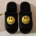 thumbnail image 1 of Zapatillas de mujer con patrón de cara sonriente, zapatos casuales de felpa, zapatillas de casa ligeras, 1 of 4