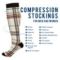 thumbnail image 2 of FORMRS Womens Knee High Socks Casual Long Thick Travel Daily Wear, 2 Pairs, Cream Plaid, 2 of 6