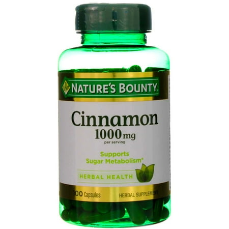 Nature's Bounty Cinnamon 1000 mg Capsules 100 ea (Pack of 4)