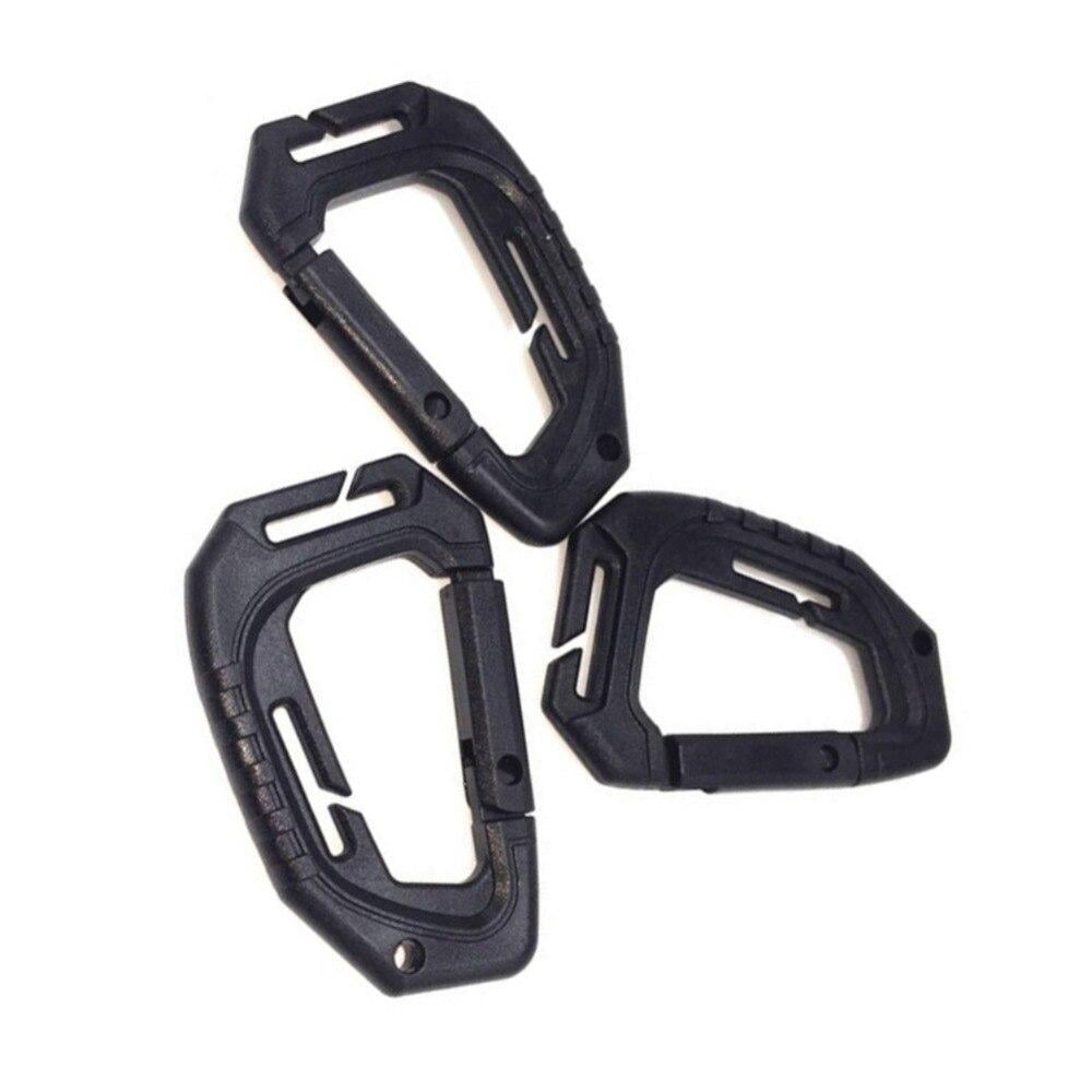 5x molle carabiner d locking ring plastic clip ring buckle carabiner keychain ME 