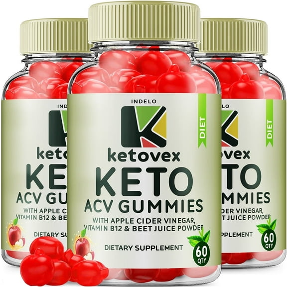 (3 Pack) Ketovex Keto Gummies - Keto Vex ACV Gummies for Extra Strength, 1000mg, Apple Cider Vinegar Vitamin B6 Vitamin B12 (180 Gummies)