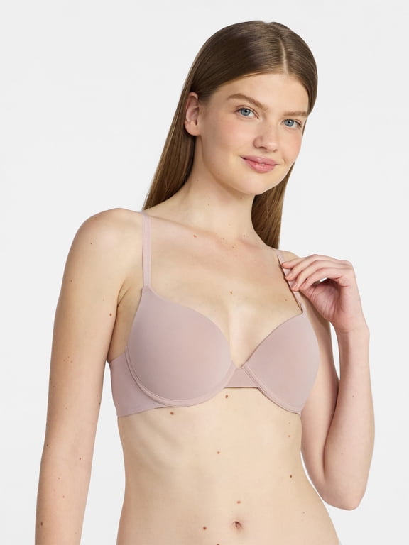 Womens Smooth Micro Push Up Bra, Sizes 34AA-42DD