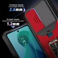 thumbnail image 4 of Military Grade All-In-One Ring Stand Card Case for Motorola Moto G 2025 - Red, 4 of 5