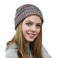 thumbnail image 4 of NYfashion101 Exclusive Unisex Two Tone Warm Cable Knit Thick Slouch Beanie Cap - Mint/Red Mix, 4 of 4