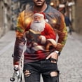 thumbnail image 2 of UVEASISHA Rabais de 50 % Offres Aujourd'hui Grande Taille T-Shirts de Noël pour Hommes Nouveauté Xmas Imprimé Manches Longues T-Shirts Graphiques Coupe Ajustée Col Rond Chandail d'Entraînement Drôle Cadeaux des Fêtes Rouge 3TG, 2 of 6