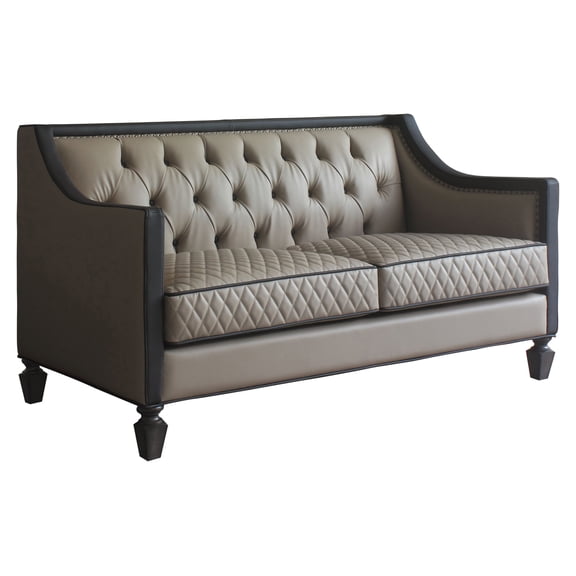 ACME House Beatrice Loveseat with 3 Pillows in Tan, Black and Charcoal
