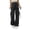 Black women wide leg cargo pants a1, variant on Cagogo Women Wide Leg Cargo Pants with Pockets Elastic Waist Loose Casual Streetwear Long Trousers for Vacation Travel Outdoor Lounge Wear, Black M