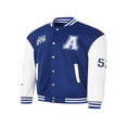 thumbnail image 2 of Men‘s Oversized Letter Graphic Print Baseball Jacket Lightweight Patchwork Coat Bomber Varsity Casual Jacket Green L, 2 of 8