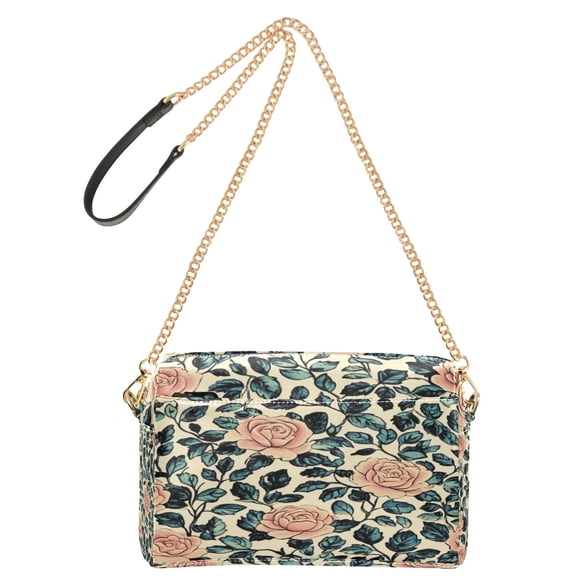 Women's Leather Shoulder Bag Crossbody Purse with Zipper Pockets Waterproof PU Handbag Light Pink Vintage Rose