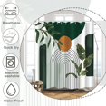 thumbnail image 3 of Abstract Mid Century Shower Curtain Bohemia Tropical Leaf Modern Minimalist Shower Curtain for Bathroom Green Bath Accessory Art Decor Fabric Durable Shower Curtain with Hooks 72x72 Inches, 3 of 6