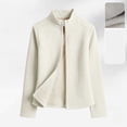 thumbnail image 4 of Samdudou Girls Fleece Jackets Stand Up Collar Zip Tops Fall Winter Warm Outerwear Cozy Plush Coat Long Sleeve Casual Layering Play School Holiday Clothing Size 8-15 Years, 4 of 9