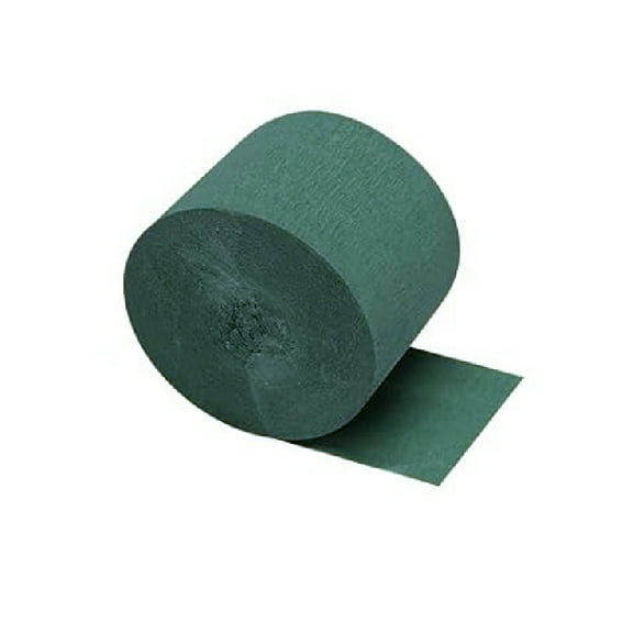 NAMZI 4-Roll Gold Crepe Paper Streamers (1.8 Inch x 82 Ft/Roll), Perfect for Wedding, Birthday & Anniversary Party Decorations, Dark Green