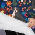 thumbnail image 3 of Oversized Wearable Blanket Hoodie,Bernese Mountain and Flower Sherpa Blanket Hoodie with Super Pockets,Super Warm Fuzzy Pullover for Women & Men, 3 of 6