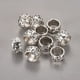 thumbnail image 1 of 200pc Rondelle Tibetan Style Alloy Beads Lead Free & Cadmium Free Large Hole Beads Antique Silver 13x8mm Hole: 10mm, 1 of 2