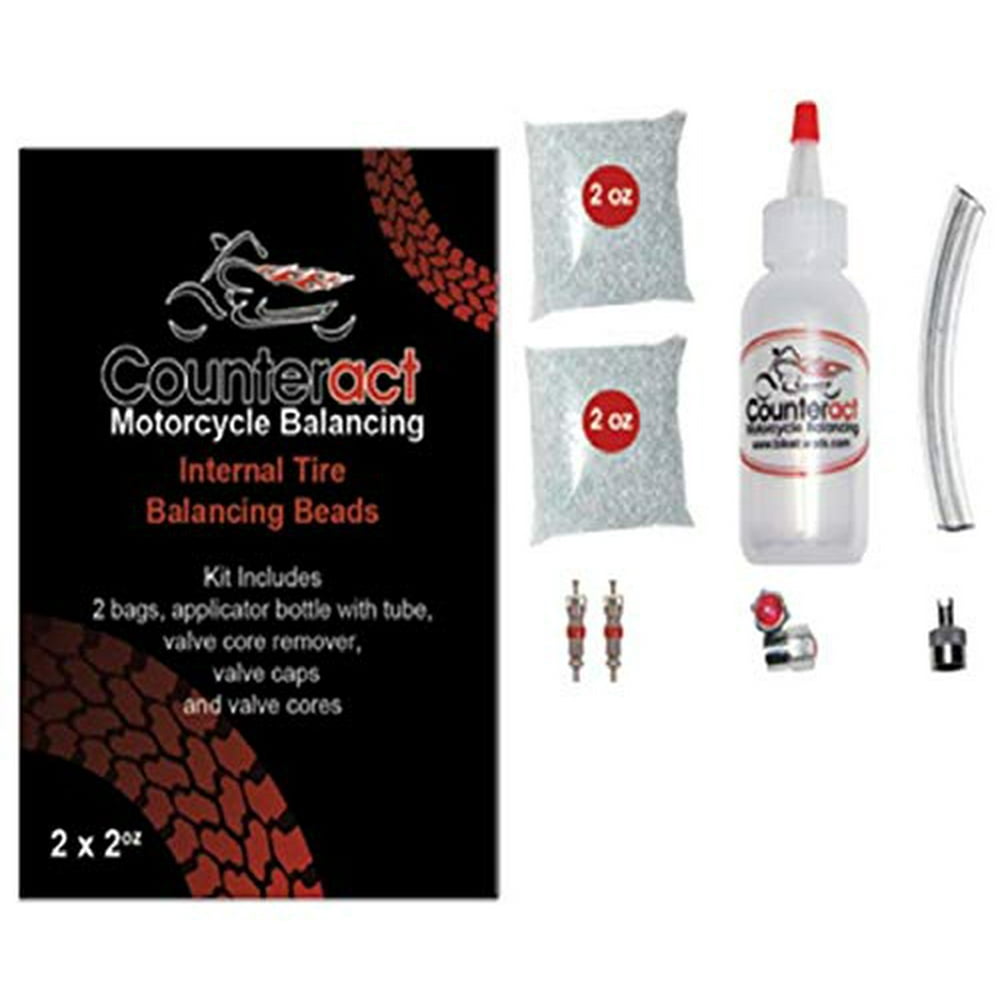 Counteract Motorcycle Tire Balancing Beads Kit with Installation Bottle