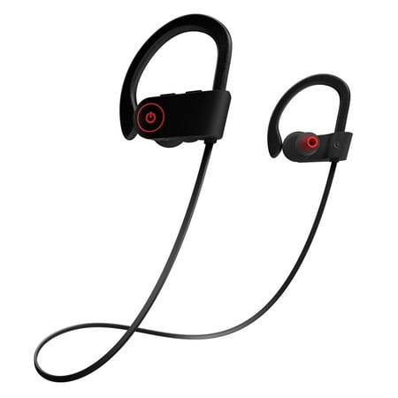 BT Headphones, Wireles Sports Earphones w/ Mic IPX7 Waterproof HD Stereo Sweatproof In Ear Earbuds for Gym Running Workout 8 Hour Battery Noise Cancelling (Best Waterproof Earbuds For Running)