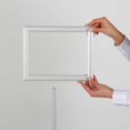 thumbnail image 5 of M&T Displays Pedestal Adjustable Telescoping Menuboard, Aluminum Profile, Silver Double Sided Slide-In Poster Frame, 11x17 inch Document, Brochure, Sign Holder - 3 Pack, 5 of 9