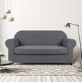thumbnail image 2 of CHUN YI Stretch 2-Piece Checks Sofa Cover with Cushion Cover Slipcover, 2 of 6