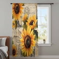 thumbnail image 4 of Yellow Sunflower Sheer Curtains 54 Inches Long, Watercolor Retro Floral Plant Leaf Light Filering Curtains, Breathable Simi Curtain Privacy Drapes for Kitchen Bathroom Nursery Small Window Treatment, 4 of 9