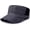 Black, variant on Men's Linen Cadet Army Cap Plain Military Flat Top Baseball Sun Hat