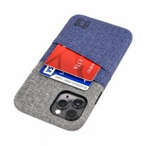 Dockem iPhone 11 Pro Luxe M2 Wallet Case; Built-in Metal Plate, 2 Card Holder Slots, Blue/Grey
