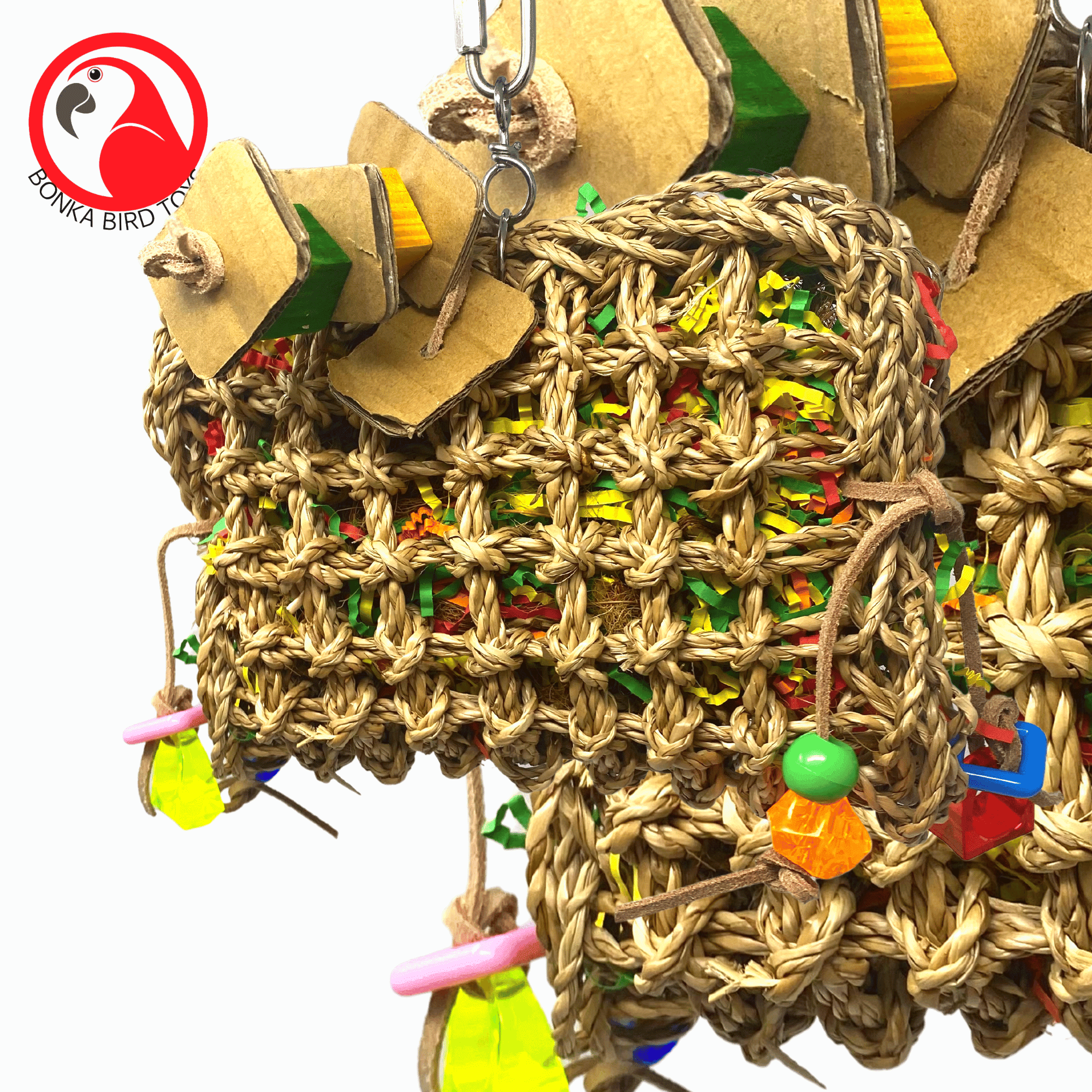 Bonka Bird Toys 2909 Large Seagrass Purse Natural Foraging Chew Bird Toy