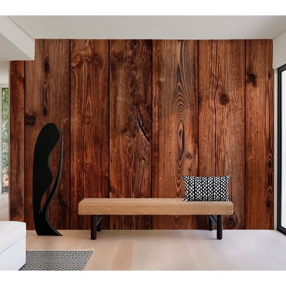 Tiptophomedecor Background & Patterns Wallpaper Wall Mural - Big Vertical Cedar Wooden Planks