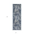 thumbnail image 5 of HomeRoots 479350 2 x 8 ft. Ivory & Navy Floral Non Skid Indoor & Outdoor Runner Area Rug, 5 of 5