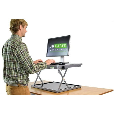 CHANGEdesk MINI Small Adjustable Height Standing Desk Converter for Laptop Macbook Single Monitor Desktop Computer portable lightweight ergonomic sit stand up corner riser affordable compact (Best Small Portable Laptop)