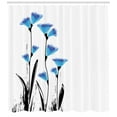 thumbnail image 3 of Ambesonne Floral Shower Curtain, Flowers Tulips in Ombre, 69"Wx70"L, Charcoal Grey Sky Blue, 3 of 3