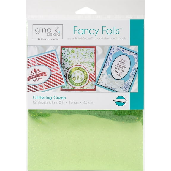 Gina K Designs Fancy Foil 6"X8" 12/Pkg-Glittering Green