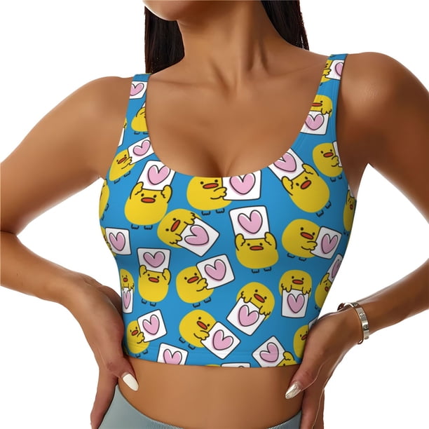 Balery Lovely Duck Sujetadores deportivos con espalda cruzada para mujer, acolchados, sin costuras, de alto impacto, ideales para yoga, gimnasio, entrenamiento y fitness.-XX-Large