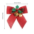 2024 Bowknots Christmas Bows with Iron Bells Christmas Tree Decorations