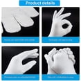 thumbnail image 4 of 5 pares (10 uds) de guantes hidratantes durante la noche, guantes de algodón para eccema de manos secas, guantes de algodón blanco, 4 of 5