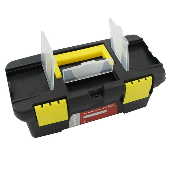 Hytrove Plastic Toolbox Black Portable Tool Storage Box 1Pack 9.8x4.7x3.9in